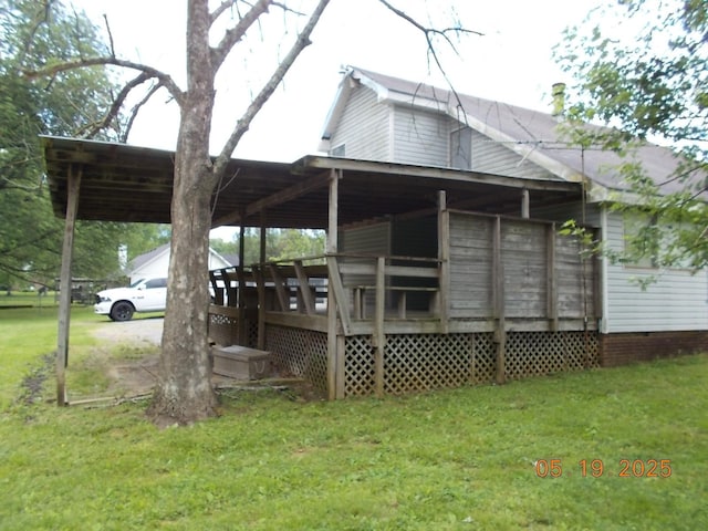 4064 Elizabeth Dr, Hermitage, TN 37076 - view of home's exterior featuring a yard and a wooden deck