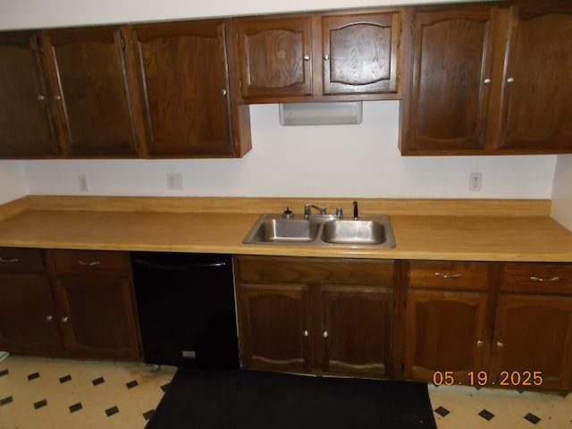 4064 Elizabeth Dr, Hermitage, TN 37076 - kitchen with dishwasher, a sink, light countertops, and light floors