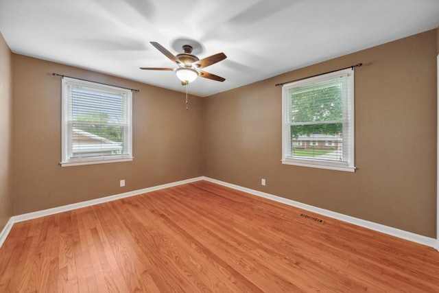 206 Crestland Dr, Columbia, TN 38401 - empty room with ceiling fan, light wood-style flooring, and baseboards