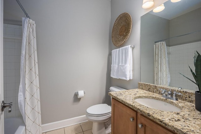 960 Caldwell Ln, Nashville, TN 37204 - full bath with tile patterned floors, toilet, vanity, baseboards, and shower / bath combination with curtain