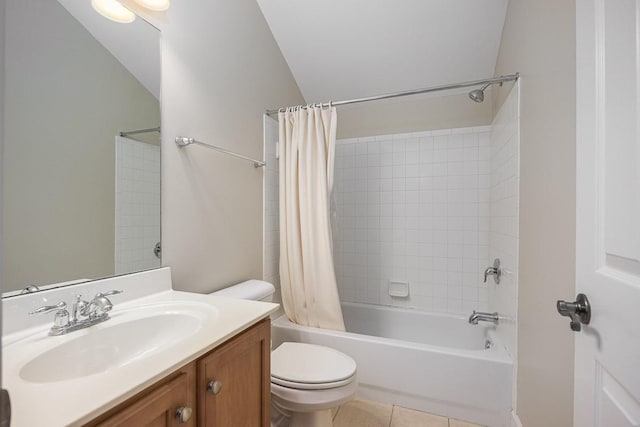 960 Caldwell Ln, Nashville, TN 37204 - bathroom with shower / tub combo, vanity, toilet, and tile patterned flooring