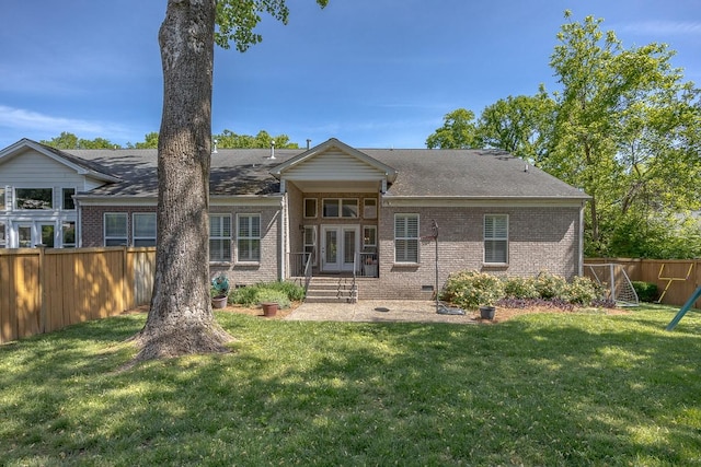 960 Caldwell Ln, Nashville, TN 37204 - back of house featuring brick siding, french doors, crawl space, and roof with shingles