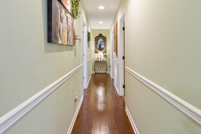 147 Crimson Dr, Winchester, TN 37398 - corridor with dark wood-style floors, recessed lighting, and baseboards