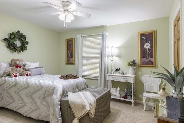 147 Crimson Dr, Winchester, TN 37398 - bedroom with light carpet, ceiling fan, and baseboards