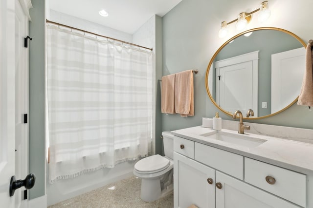 1040B Battery Ln E, Nashville, TN 37220 - bathroom featuring vanity, shower / bath combination with curtain, and toilet