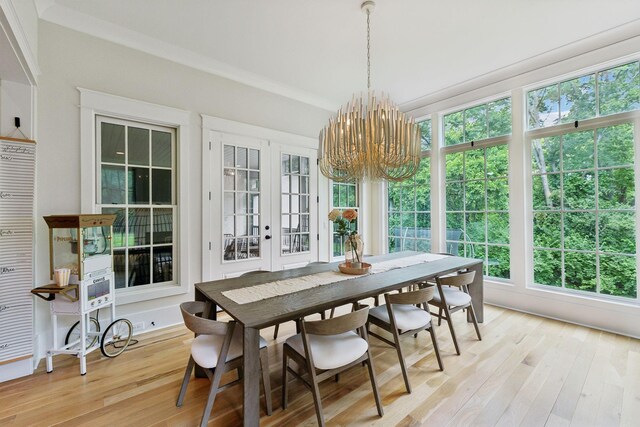 1040B Battery Ln E, Nashville, TN 37220 - sunroom featuring french doors, a chandelier, and plenty of natural light