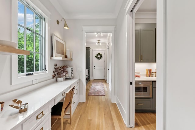 1040B Battery Ln E, Nashville, TN 37220 - hall with light wood-style flooring, plenty of natural light, and a desk
