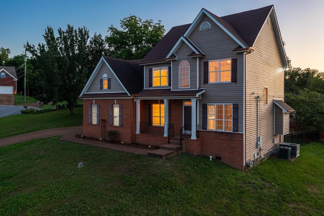 100 Nancy Ct, Hermitage, TN 37076 - traditional-style home featuring central AC unit and brick siding