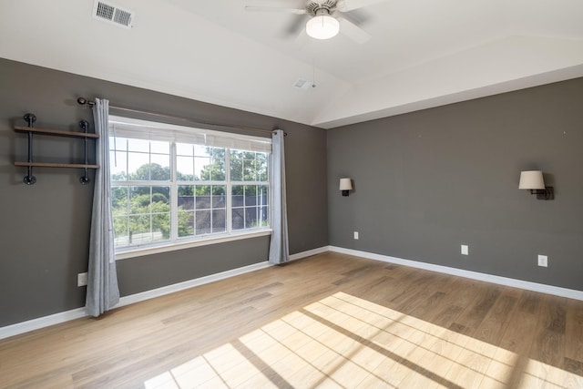 100 Nancy Ct, Hermitage, TN 37076 - spare room with vaulted ceiling, wood finished floors, ceiling fan, and baseboards