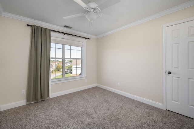 100 Nancy Ct, Hermitage, TN 37076 - carpeted spare room with crown molding, baseboards, and a ceiling fan