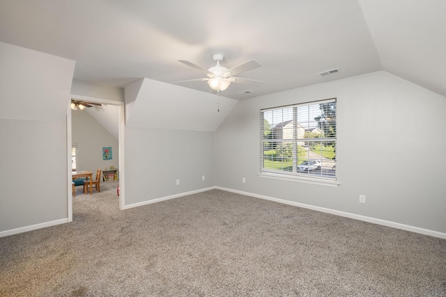 100 Nancy Ct, Hermitage, TN 37076 - bonus room featuring ceiling fan, lofted ceiling, carpet floors, and baseboards