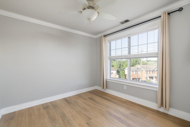 100 Nancy Ct, Hermitage, TN 37076 - empty room featuring crown molding, baseboards, ceiling fan, and light wood finished floors