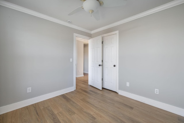 100 Nancy Ct, Hermitage, TN 37076 - spare room with ornamental molding, baseboards, ceiling fan, and wood finished floors