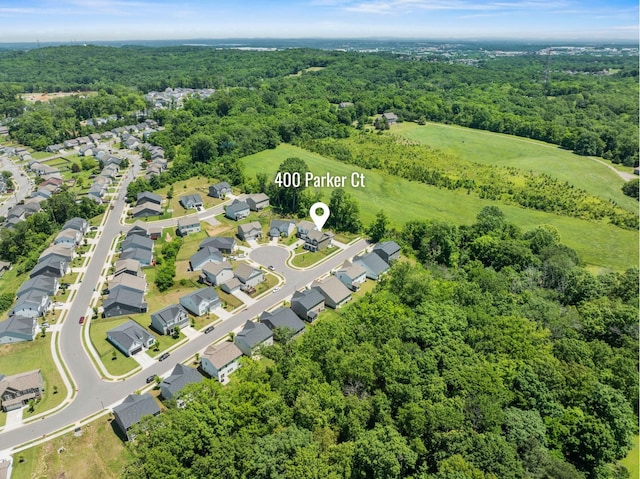 400 Parker Ct, Antioch, TN 37013 - aerial view of residential area featuring a heavily wooded area