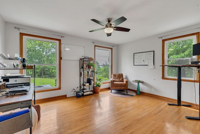 415 Isaac Dr, Goodlettsville, TN 37072 - sitting room featuring light wood-style flooring, healthy amount of natural light, and a ceiling fan
