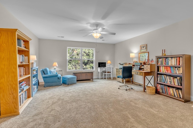 817 Tanager Pl, Lebanon, TN 37087 - home office featuring carpet and ceiling fan