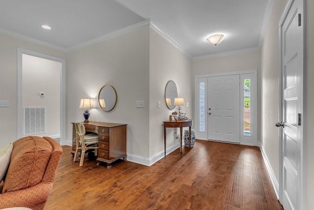 817 Tanager Pl, Lebanon, TN 37087 - entryway with wood finished floors, crown molding, and baseboards