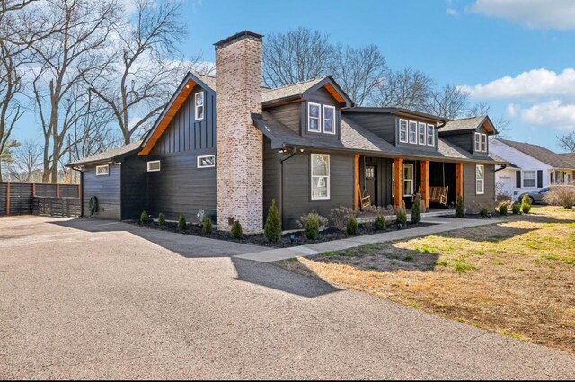 117 Park Cir, Columbia, TN 38401 - view of front of property with a porch, a chimney, and board and batten siding