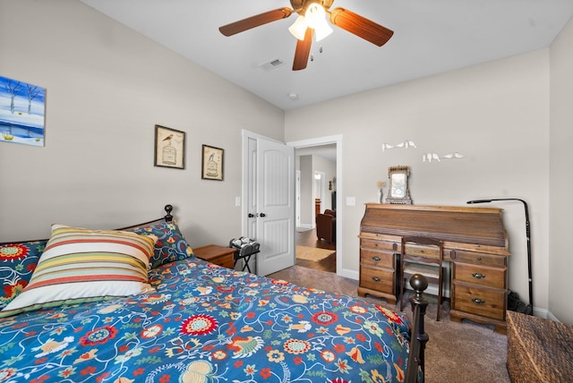 258 Bellshire Dr, Clarksville, TN 37043 - carpeted bedroom with lofted ceiling, baseboards, and ceiling fan