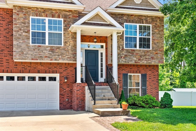 258 Bellshire Dr, Clarksville, TN 37043 - view of front of property featuring concrete driveway, a garage, and brick siding