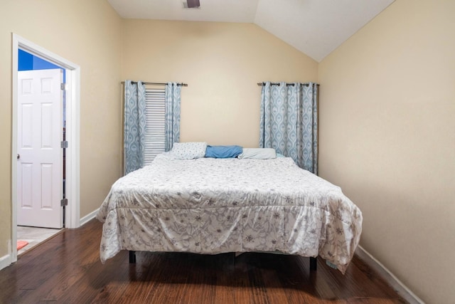 214 Cobblestone Lndg, Mount Juliet, TN 37122 - bedroom featuring wood finished floors, baseboards, and vaulted ceiling