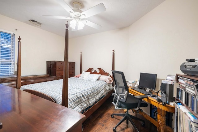 214 Cobblestone Lndg, Mount Juliet, TN 37122 - bedroom with wood finished floors, a ceiling fan, and an office area