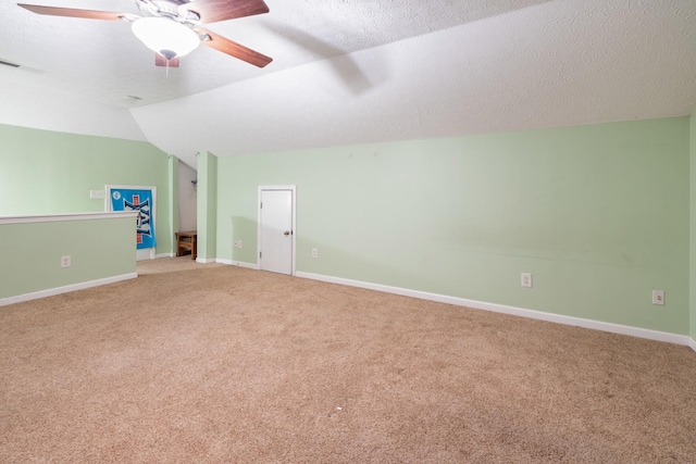 214 Cobblestone Lndg, Mount Juliet, TN 37122 - bonus room featuring carpet floors, a ceiling fan, lofted ceiling, a textured ceiling, and baseboards