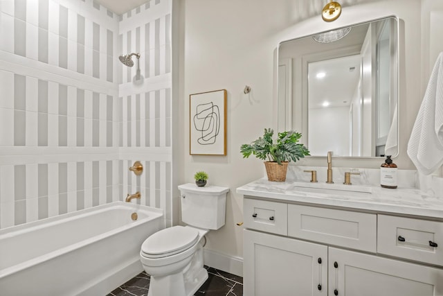 1438 Janie Ave, Nashville, TN 37216 - full bathroom with vanity, toilet, shower / bath combination, and baseboards