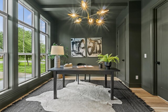 1438 Janie Ave, Nashville, TN 37216 - office with wood finished floors, healthy amount of natural light, a chandelier, and baseboards