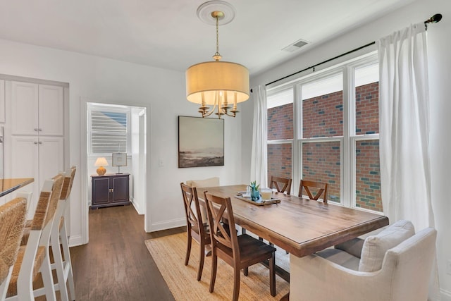 118 Jasper Ave, Franklin, TN 37064 - dining room featuring baseboards, dark wood finished floors, and a chandelier