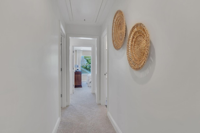 118 Jasper Ave, Franklin, TN 37064 - hall featuring light carpet, attic access, and baseboards