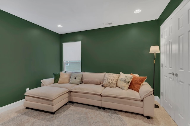118 Jasper Ave, Franklin, TN 37064 - living room featuring baseboards, recessed lighting, and carpet flooring