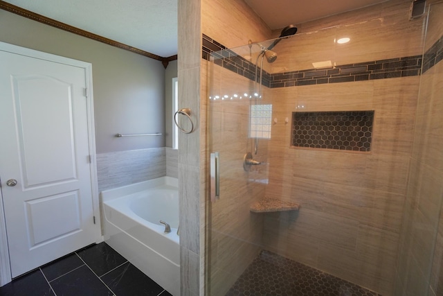 1009 Monticello Pl, Gallatin, TN 37066 - full bath with a shower stall, a bath, and crown molding