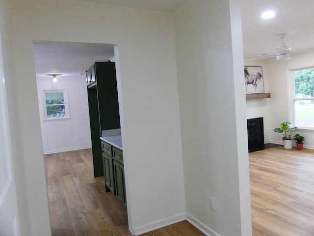 205 W 5th St, Parsons, TN 38363 - corridor featuring light wood-style floors, baseboards, and recessed lighting