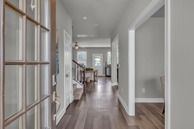 1010 Keeneland Dr, Spring Hill, TN 37174 - entrance foyer featuring dark wood-type flooring, stairs, and baseboards