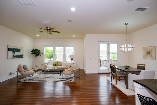 1820 Lanceford Ct, Franklin, TN 37067 - living area featuring baseboards, a chandelier, plenty of natural light, and recessed lighting