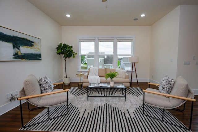 1820 Lanceford Ct, Franklin, TN 37067 - living room featuring baseboards, wood finished floors, and recessed lighting