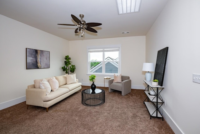 1820 Lanceford Ct, Franklin, TN 37067 - carpeted living room featuring ceiling fan and baseboards