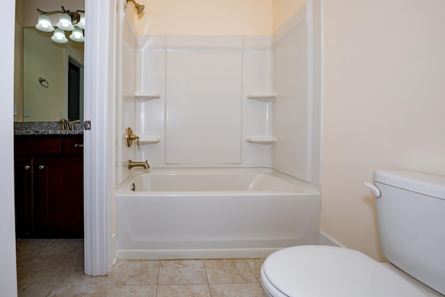 1820 Lanceford Ct, Franklin, TN 37067 - bathroom featuring toilet, vanity, bathing tub / shower combination, and tile patterned flooring