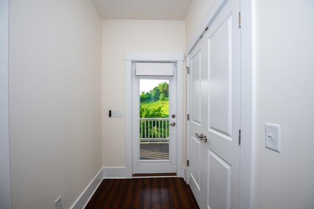 1820 Lanceford Ct, Franklin, TN 37067 - doorway to outside with dark wood-style floors and baseboards