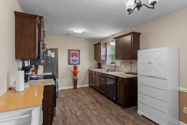 862 College St, Portland, TN 37148 - kitchen with dishwasher, a sink, light countertops, dark wood finished floors, and stainless steel electric stove