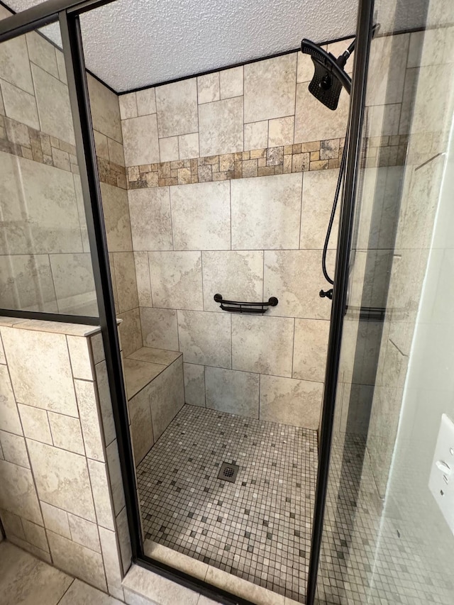 410 Sunset Ln, Monterey, TN 38574 - bathroom with a shower stall and tile patterned floors