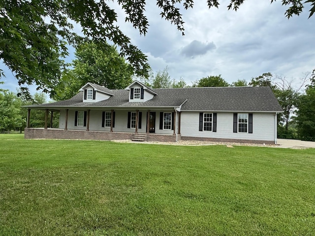 410 Sunset Ln, Monterey, TN 38574 - view of front of home with a porch, a front lawn, and roof with shingles