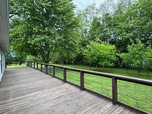 410 Sunset Ln, Monterey, TN 38574 - wooden deck featuring view of scattered trees