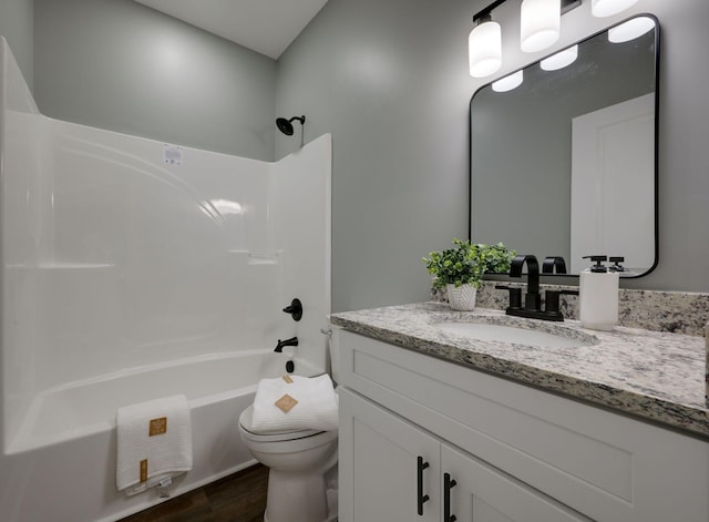 85 Truform Way, Dickson, TN 37055 - full bathroom with toilet, vanity, wood finished floors, and shower / bathtub combination
