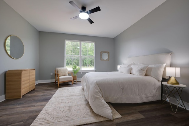 85 Truform Way, Dickson, TN 37055 - bedroom featuring baseboards, dark wood-style flooring, a ceiling fan, and lofted ceiling
