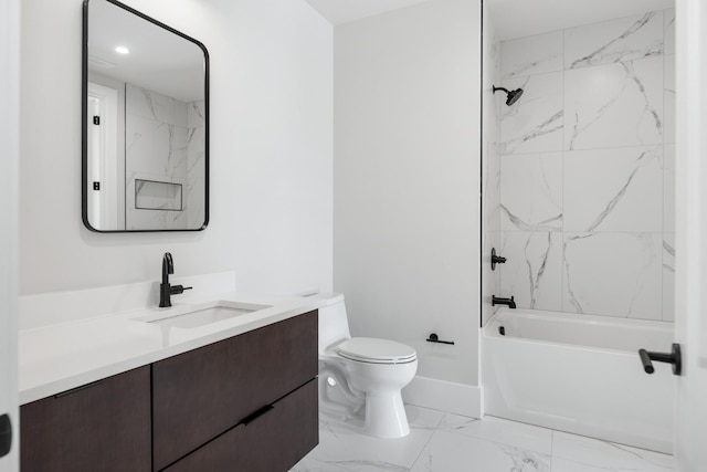 321 31st Ave N Unit B8 A, Nashville, TN 37203 - full bath with vanity, shower / tub combination, and marble look tile flooring