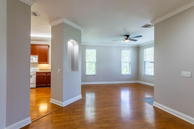 4316 Summercrest Blvd Unit 512, Antioch, TN 37013 - unfurnished room featuring a ceiling fan, wood finished floors, ornamental molding, and baseboards