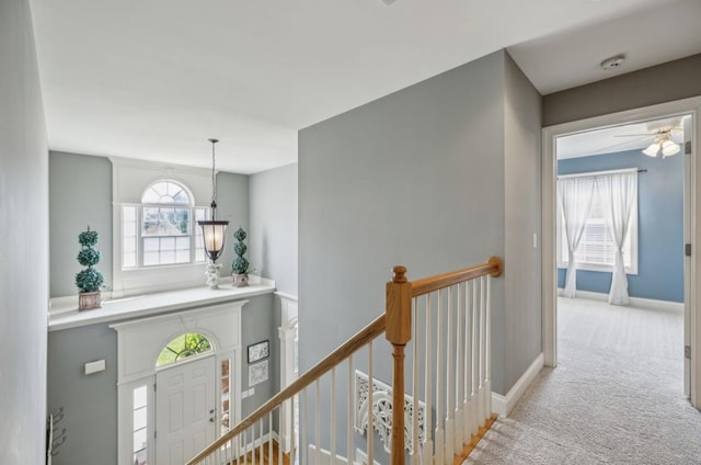 5122 Stonewood Dr, Smyrna, TN 37167 - entryway featuring carpet flooring, a ceiling fan, and baseboards