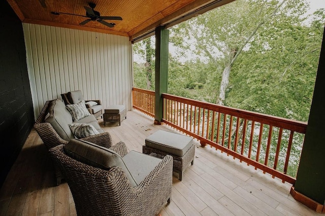 800 Riverside Dr, Columbia, TN 38401 - wooden terrace with ceiling fan and an outdoor living space